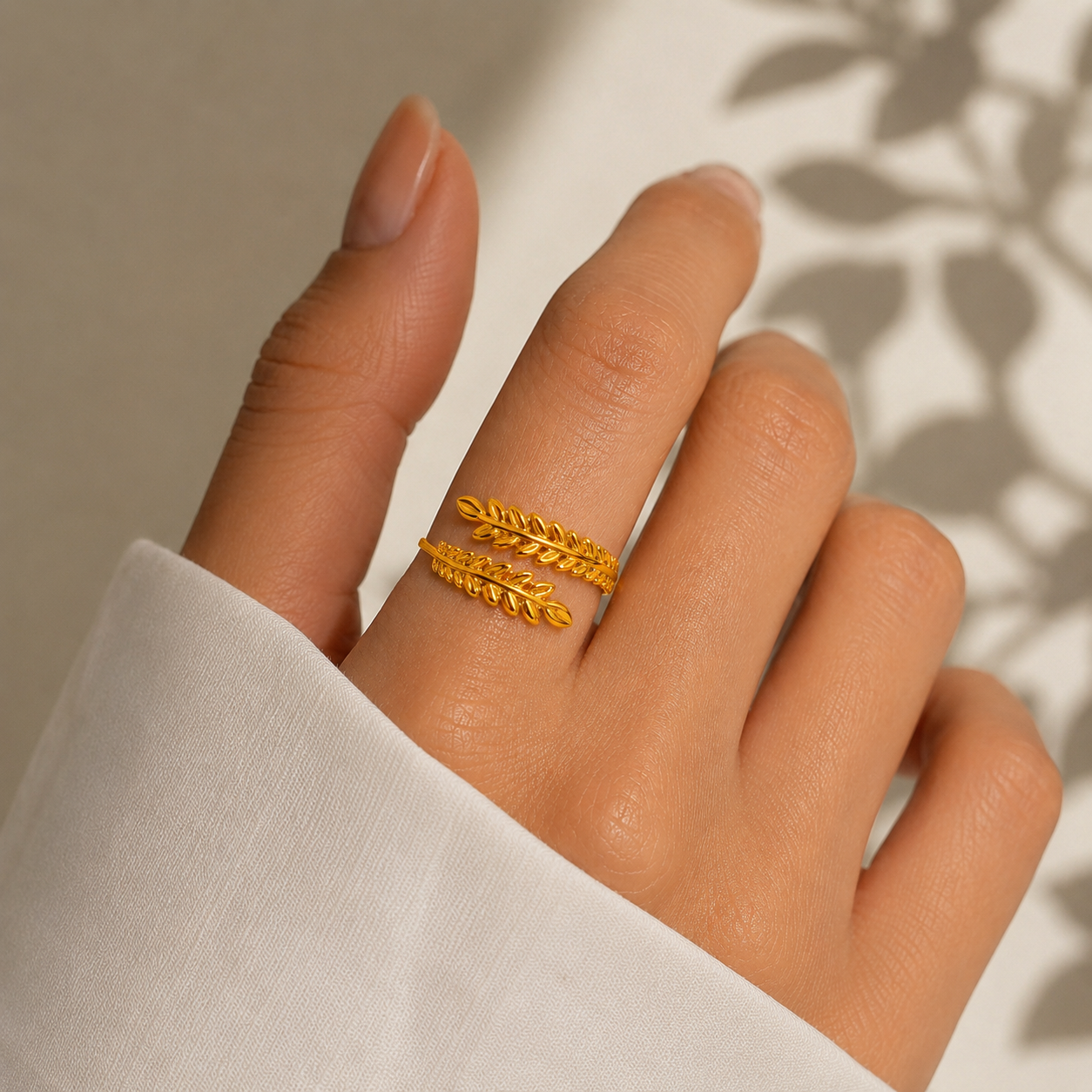 Golden Laurel Wrap Ring - Diah & Co
