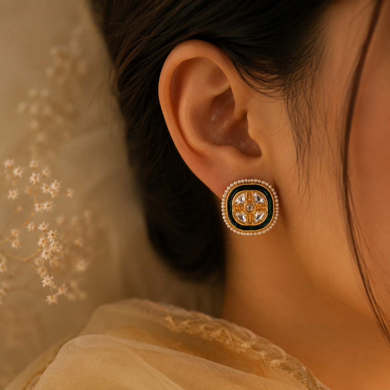 Maharani Emerald Studs
