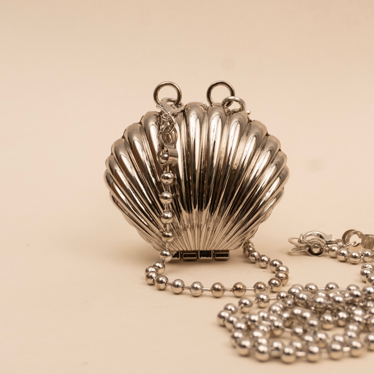 Silver Tide Shell Clutch
