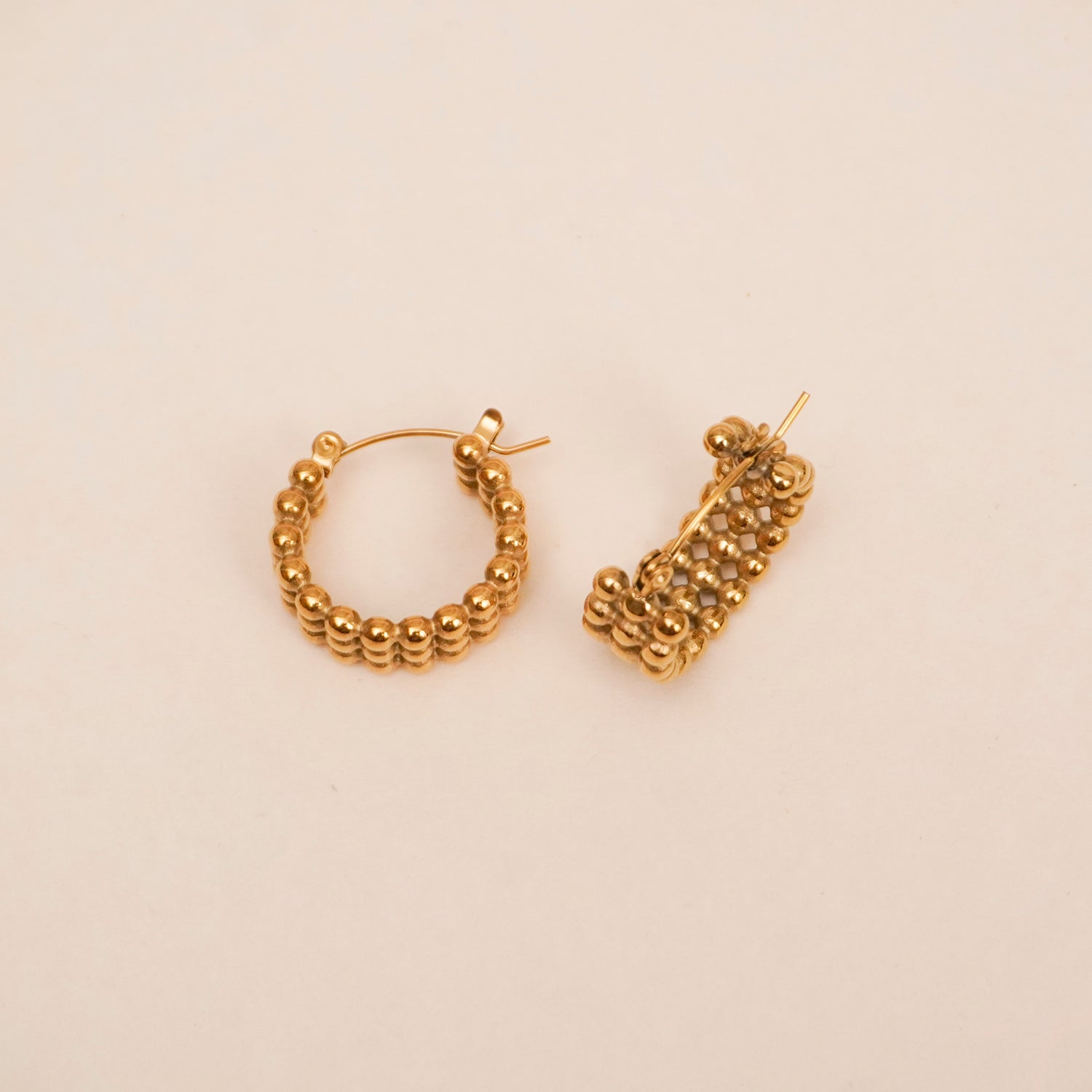 Golden Bead Hoop Earrings - Diah & Co
