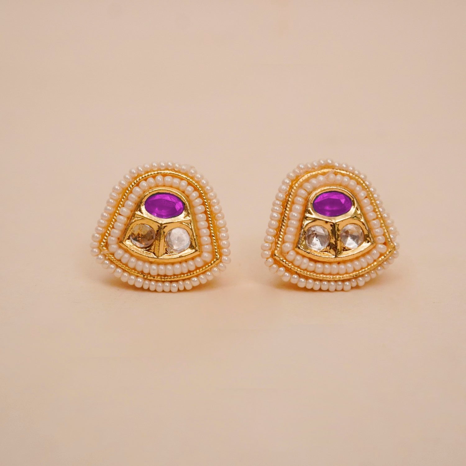 Noor Kundan Pearl Studs