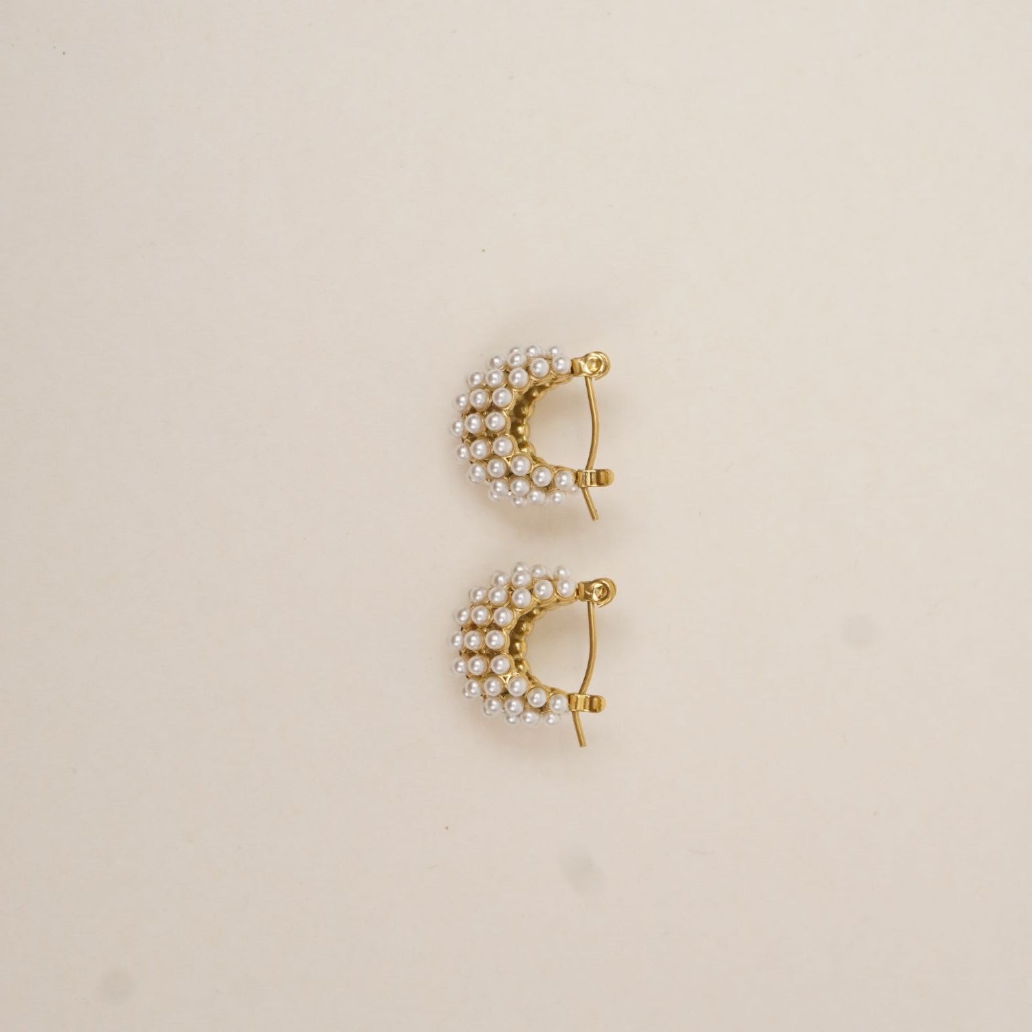 Pearl Cluster Hoop Earrings